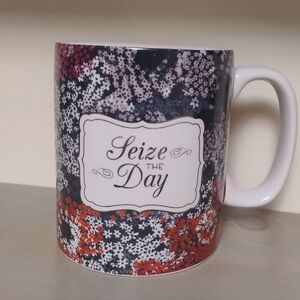 Buttercream " Seize the Day " Floral Mug